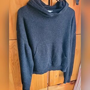 Nanushka Women's Dark Grey Wool & Cashmere Blend Hooded Sweater S